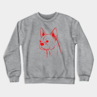 Boston Terrier (Light Gray and Red) Crewneck Sweatshirt